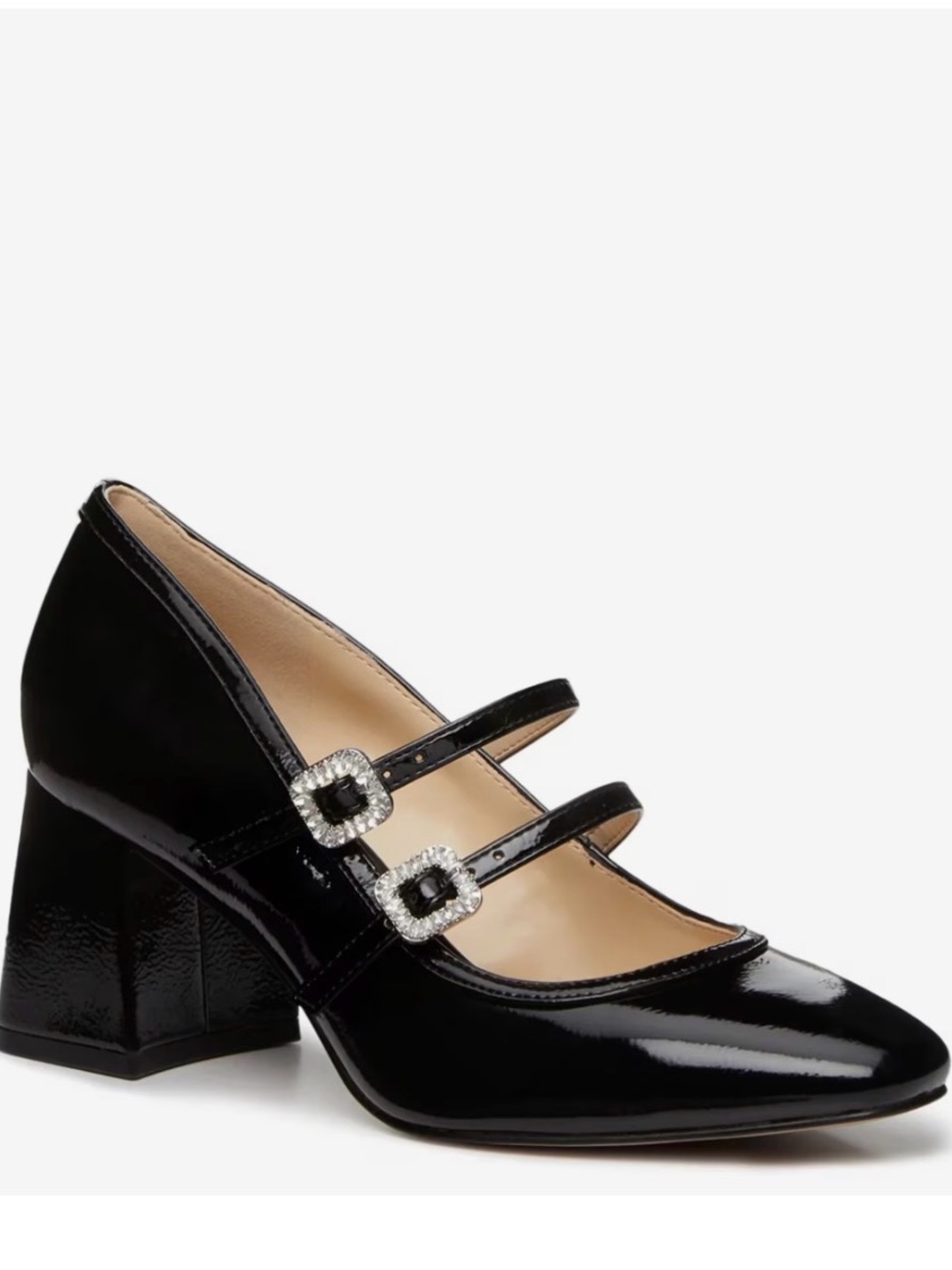 Jessica Simpson Frankey Mary Jane Pump Black Patent Heels US 9
